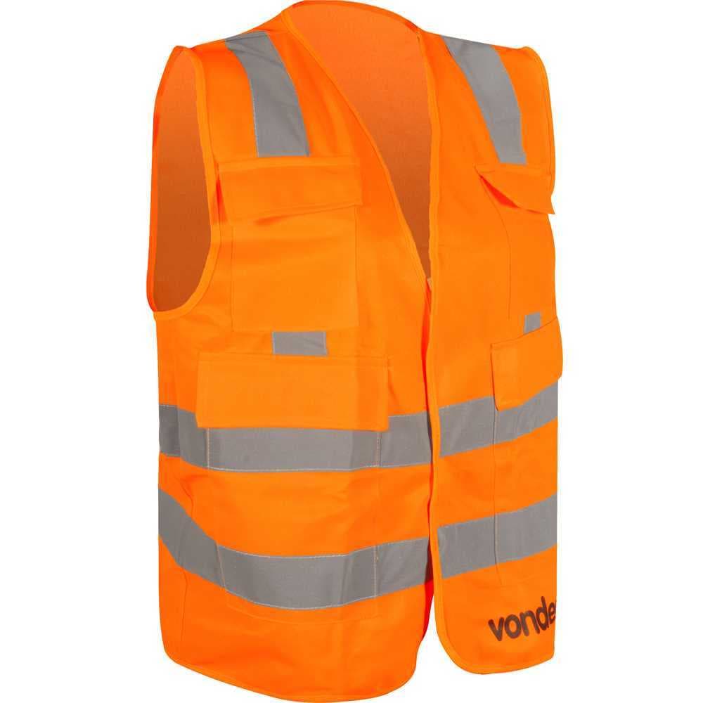 Colete Refletivo Tipo Blusão com Bolso Laranja CV 107 VONDER Alta Visibilidade Profissional
