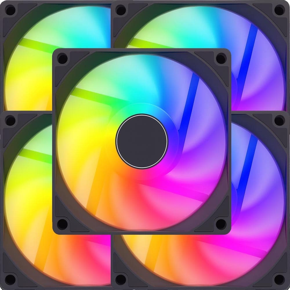 Kit 5 Cooler Fan Ventoinha 12cm 120mm Gabinete Gamer Pc Rgb
