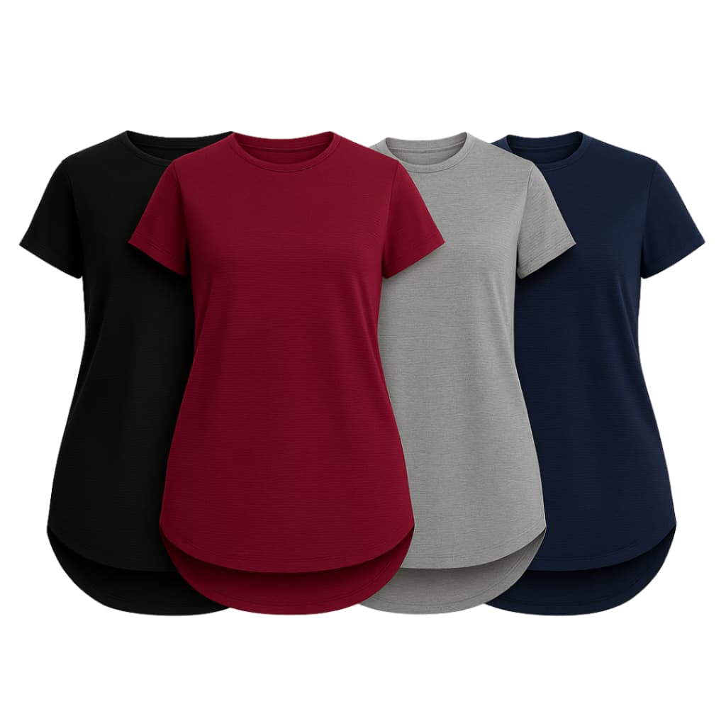 Kit 4 Blusa Plus Size Camiseta Dry Fit Roupa de Academia Feminina Long Line Tapa Bumbum Curvy +