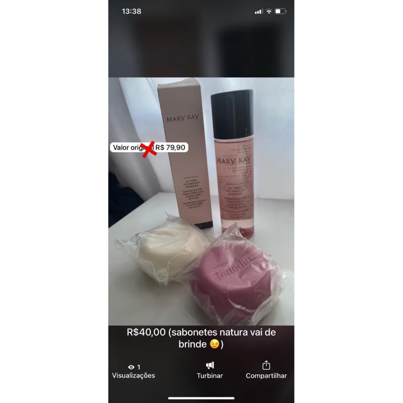 Demaquilante Mary Kay + 2 sabonetes natura