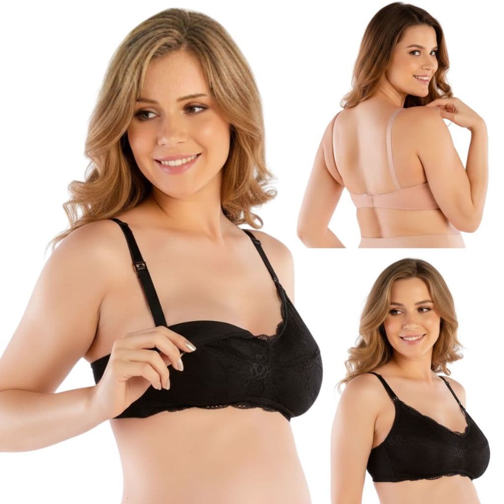 Sutia Amamentaçao com Renda Modal Love Secret Sem Bojo Alça Fina Regulavel Modal Gestante Enxoval
