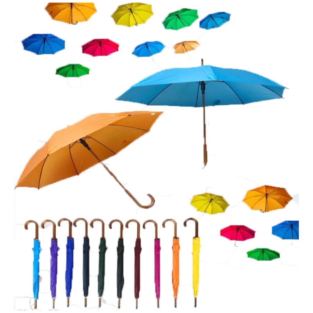 Kit 10 Guarda Chuva amarelo Carnaval Rua Decoracao Sombrinha