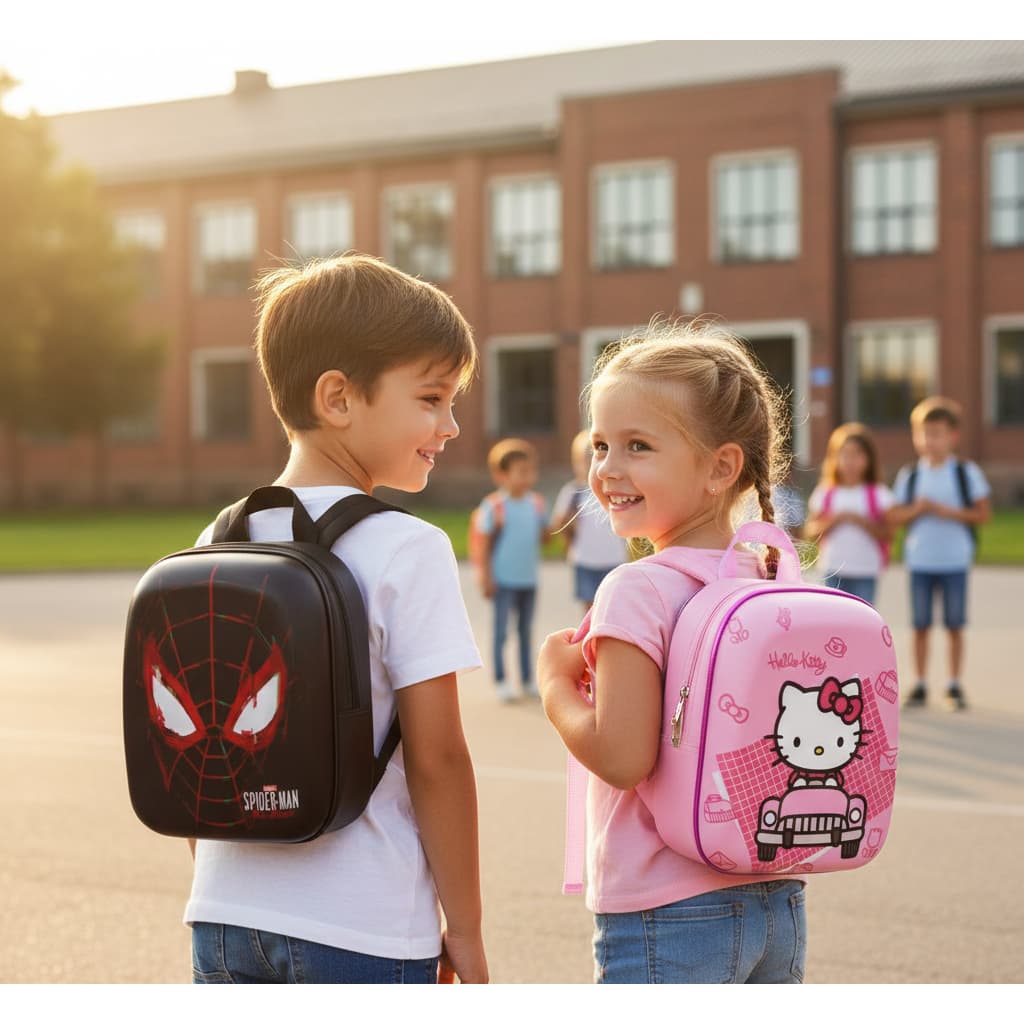 Mochila Infantil Escolar Menino Menina Resistente Colorida Alça Ajustável Zíper Volta as Aulas