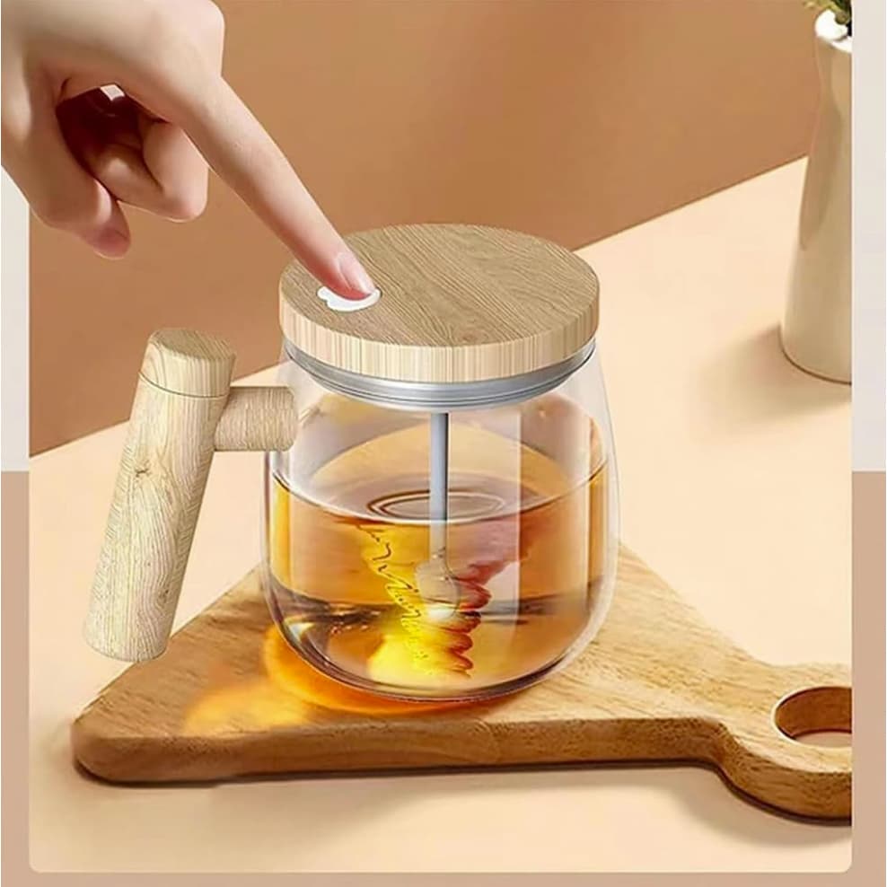 Caneca Mixer Elétrica 400ml Recarregável USB Agitador Automático Para Café, Shakes e Bebidas