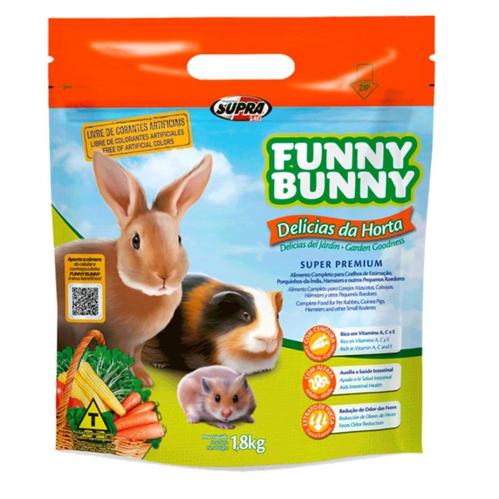 Ração Funny Bunny para roedores delicias da horta