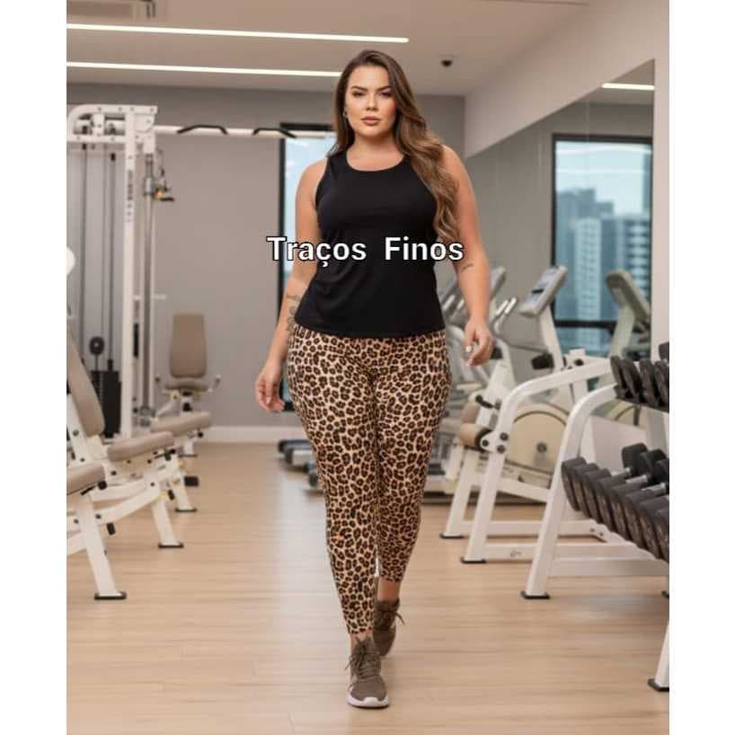Calça Legging Animal Print leg de onça legue estampada