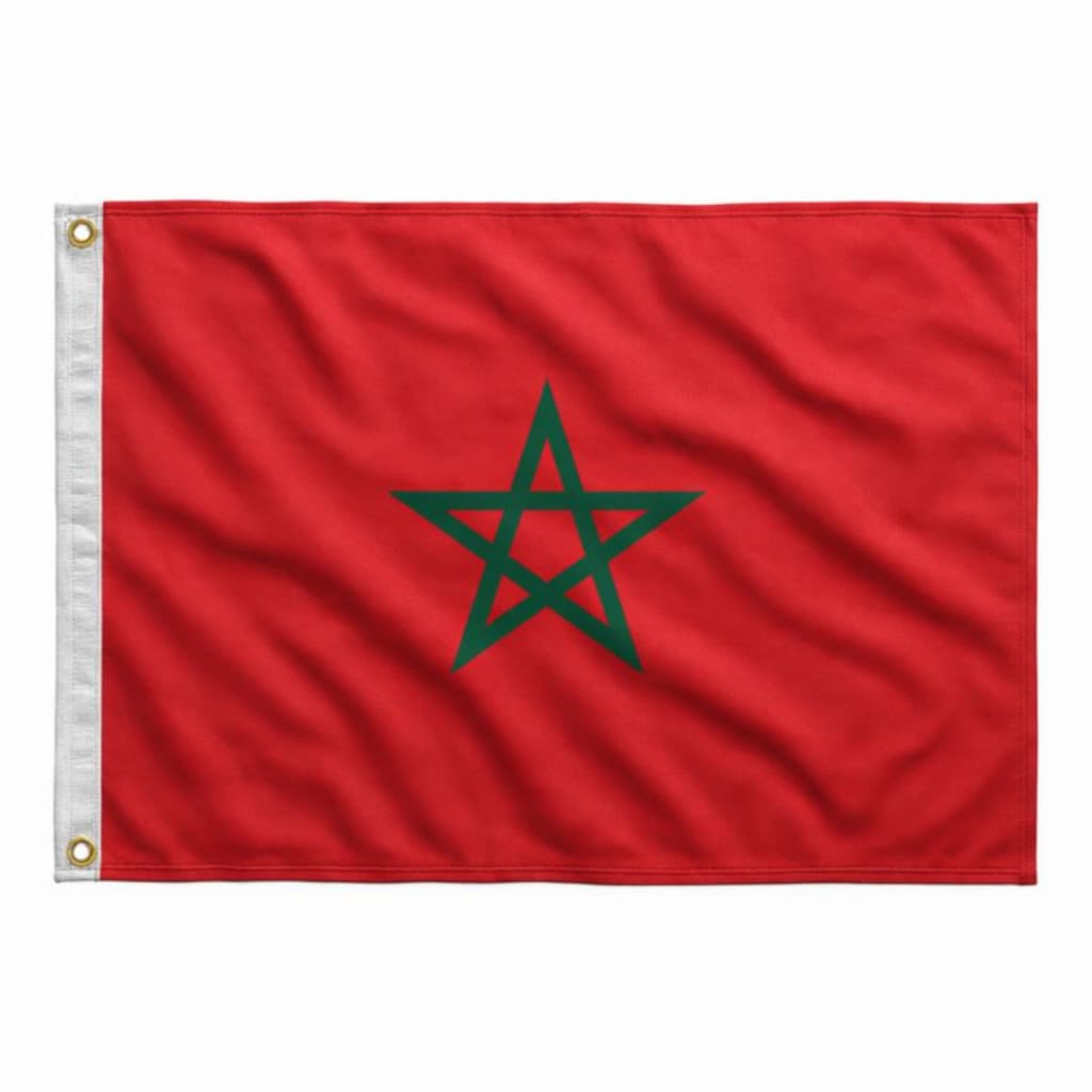 Bandeira Marrocos Oficial 90cm X 60cm C/ Anilhas P/ Mastro