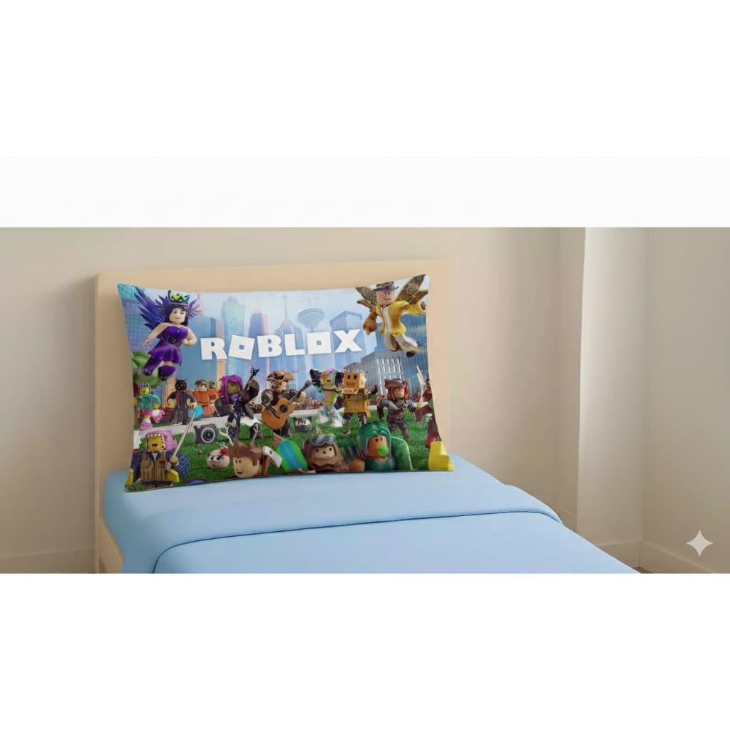 LENÇOL INFANTIL ROBLOX 2 PEÇAS MICROPERCAL (FRONHA COM ZIPER)