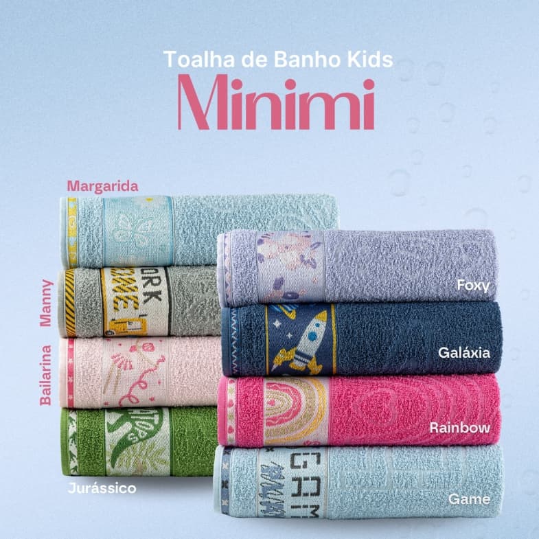 Toalha De Banho Infantil Kids Menino Menina Com Desenhos Bordados em Ponto Cruz 1,15x0,75 M