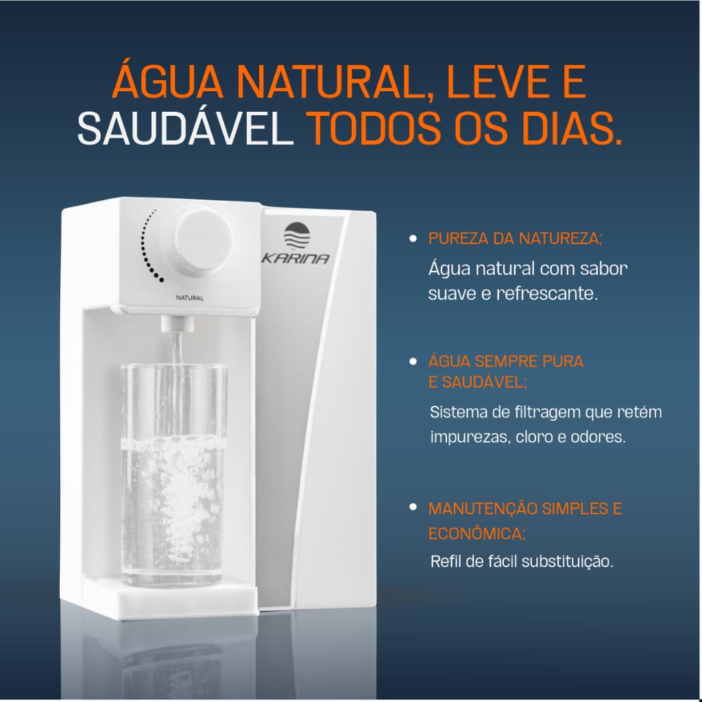 Filtro De Agua Natural Branco Purificador De Agua De Bancada -  Não Elétrico