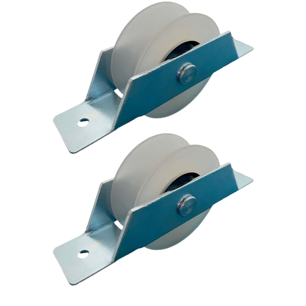 Kit 2 Roldana Aliaço Portao De Nylon 2 1/2 (62mm) Tipo U 3/4 (19mm)