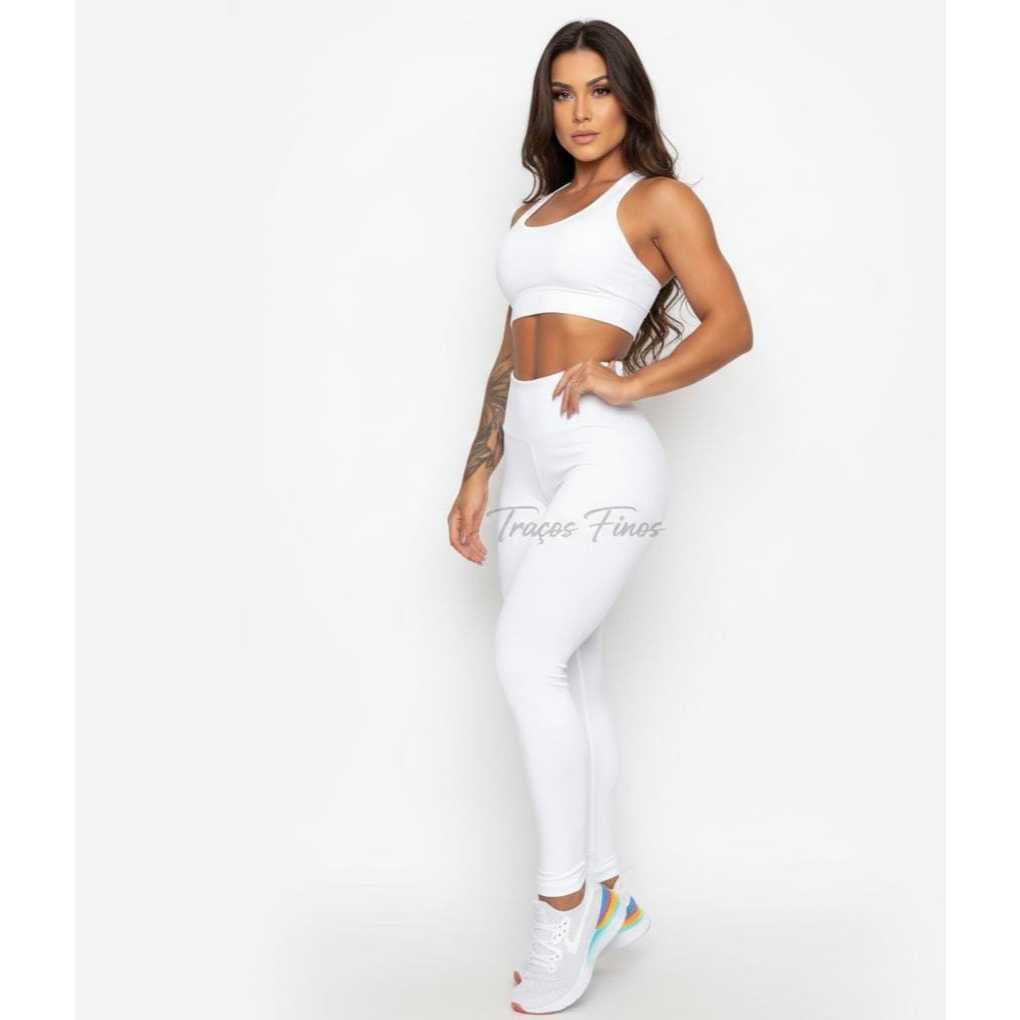 Legging Branca Em Suplex Cintura Alta Moda Feminina Moda Academia Area Da Saude E Estetica Legue Top