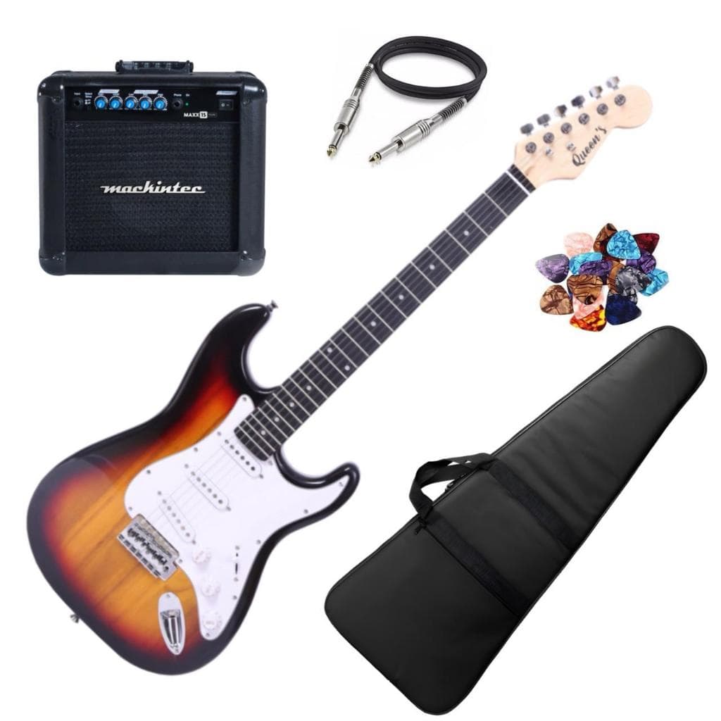 kit Guitarra Queens + Amplificador e acessorios - P10 para Amplificador