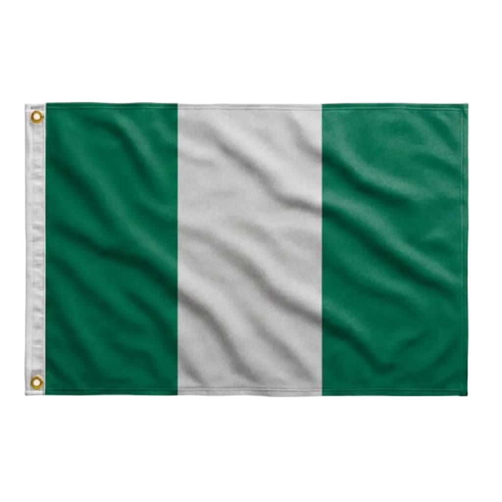 Bandeira Nigeria Oficial 90 x 150 cm C/ Anilhas p/ Mastro Costurada Excelente p/ Exteriores