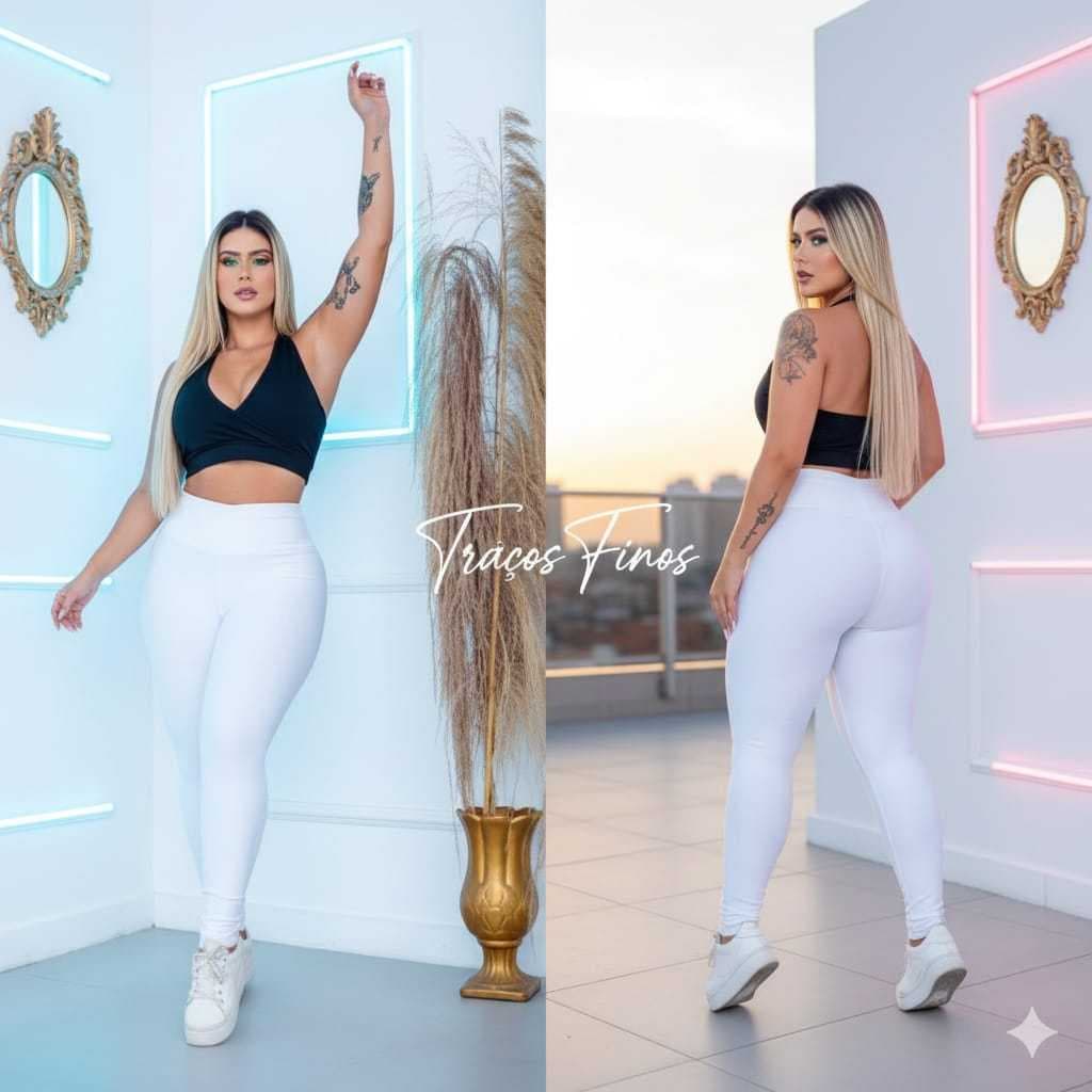 LEGGING BRANCA GROSSA ALTA QUALIDADE LEG BRANCA AREA DA SAÚDE ESTETICA ENVIO IMEDIATO