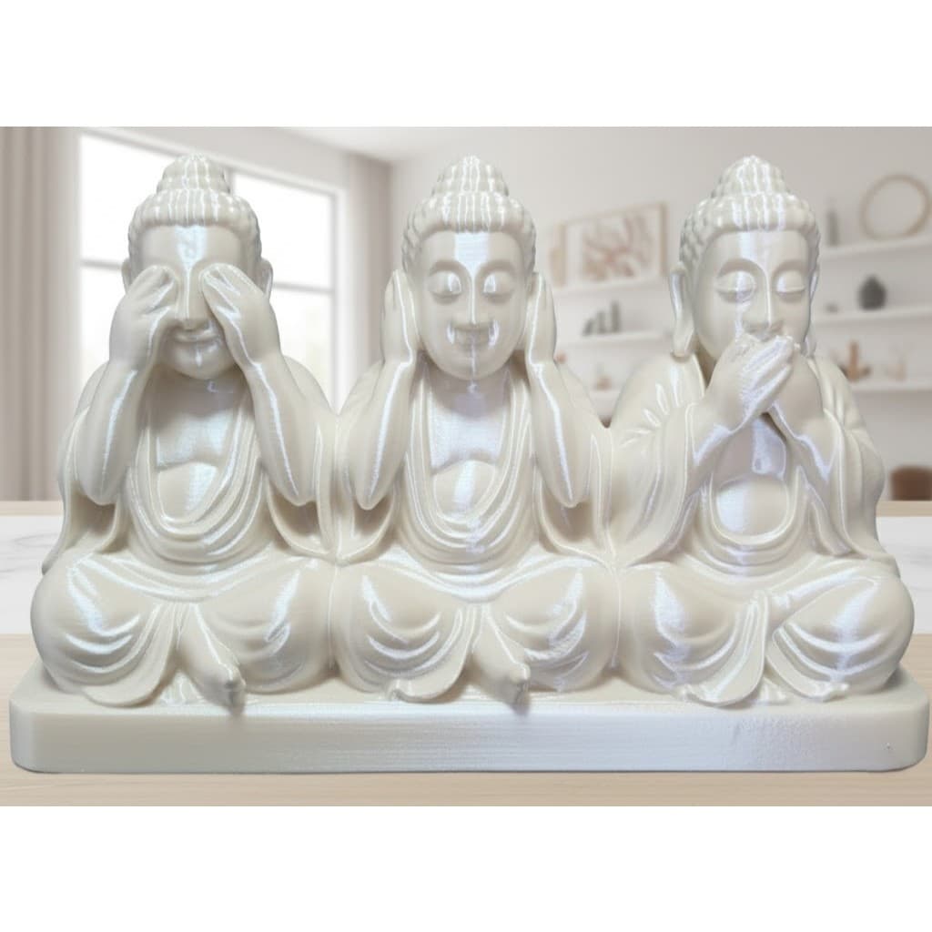 Decoração sala trio buda sabedoria não vejo não ouço não falo minimalista moderno cego surdo mudo BGG0100