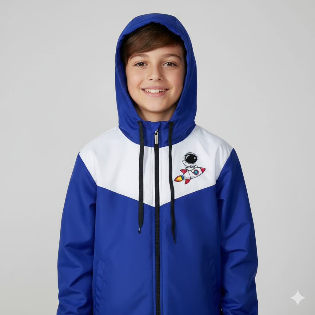 Corta-Vento/Jaqueta Infantil Unissex Astronauta