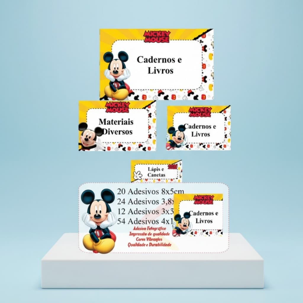 KIT Etiquetas Escolares Personalizadas para Material Escolar papel fotográfico 115 gr /110 unidadess