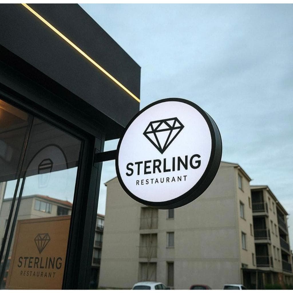 Letreiro Luminoso Dupla Face Personalizado Redondo sua Logo Arte Loja Salão Comércio
