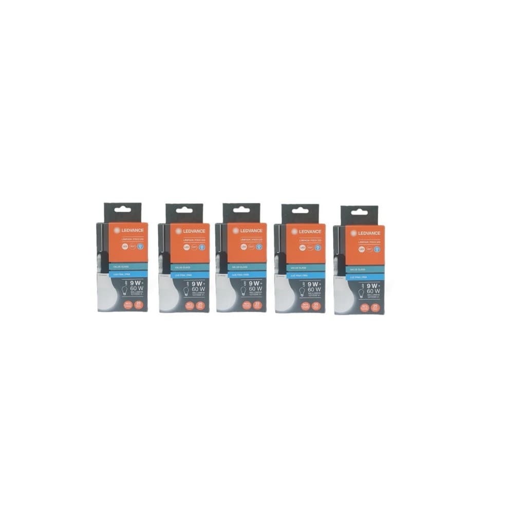 KIT 5 UNIDADES LAMPADA LED 9W OSRAM/LEDVANCED 6500K COR BRANCA SOQUETE E27