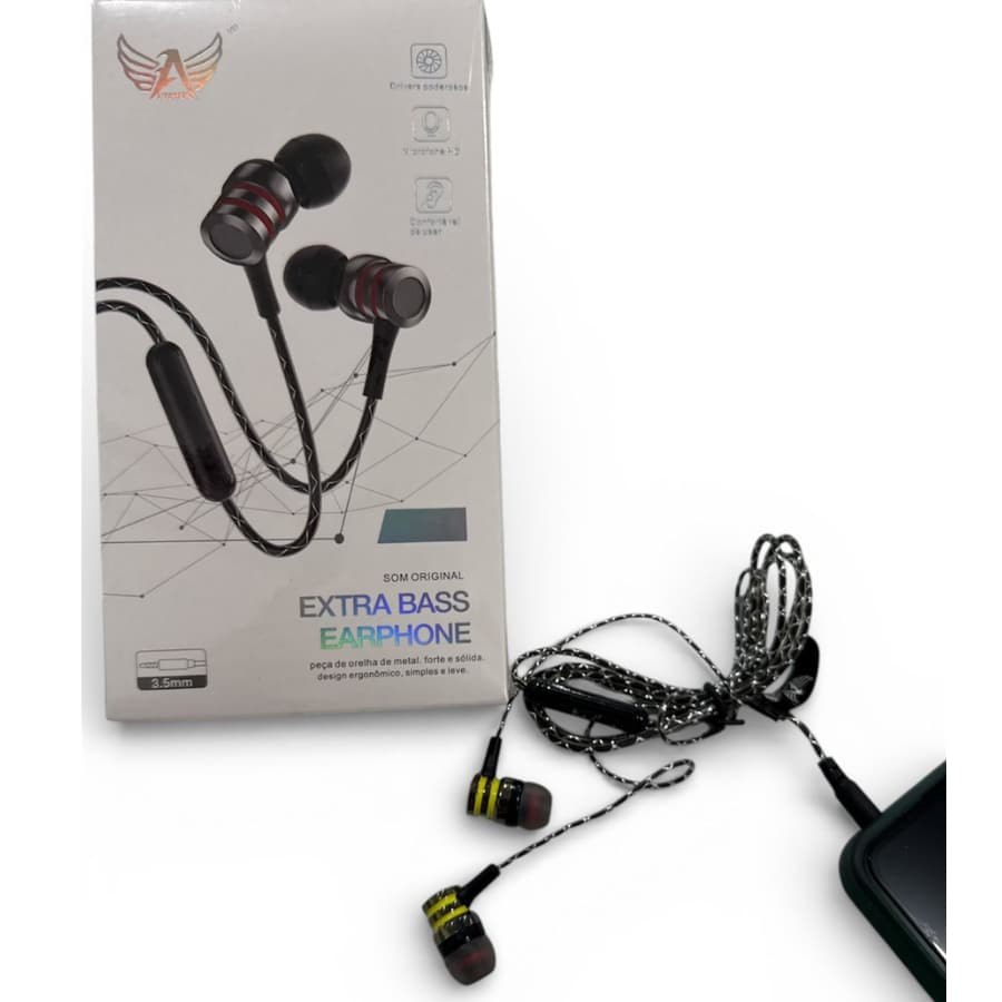 Fone de Ouvido Altomex E16 Com Microfone Preto 1.14metros