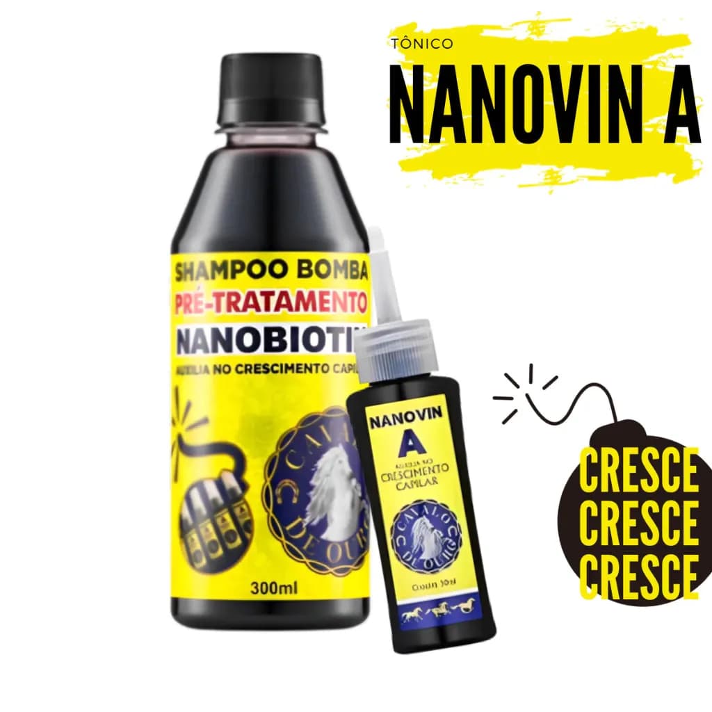 Combo Nanovin A Shampoo Cavalo de Ouro 300ml + Tônico Capilar Cavalo de Ouro 30ml
