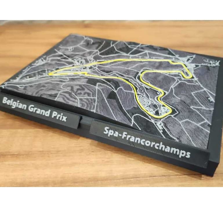 Decorativo Circuito F1 da Bélgica Spa-Francorchamps 3D | Pista Mapa Urbano em Alto Relevo