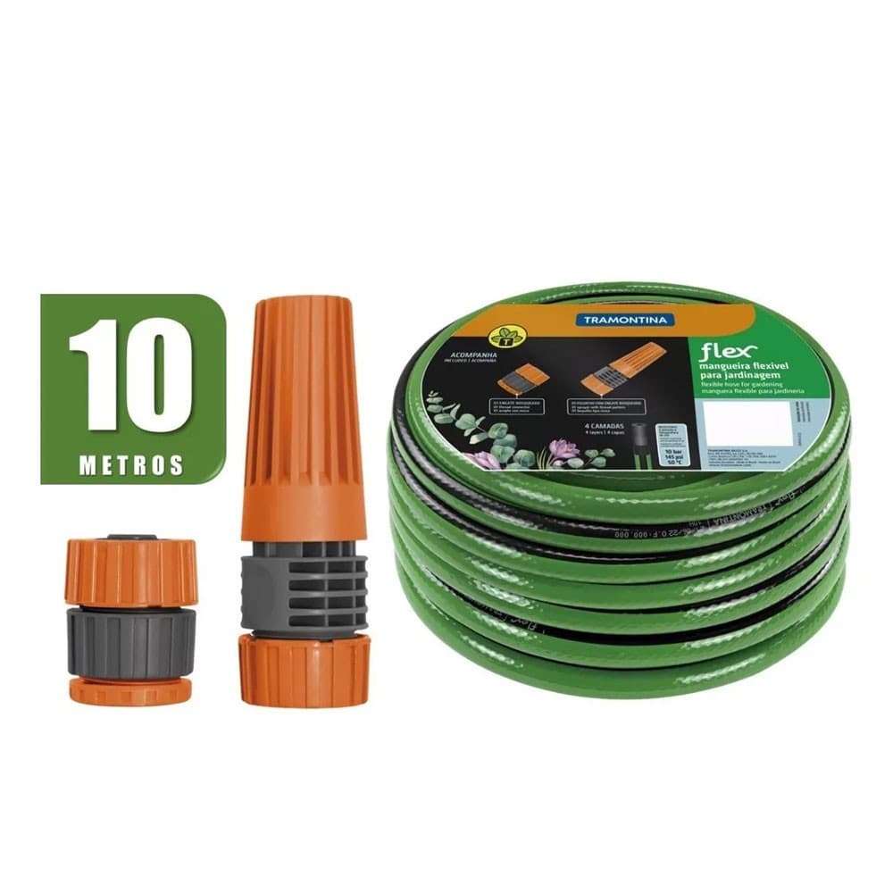 Mangueira Jardim Tramontina 10m PVC Reforçada com Esguicho