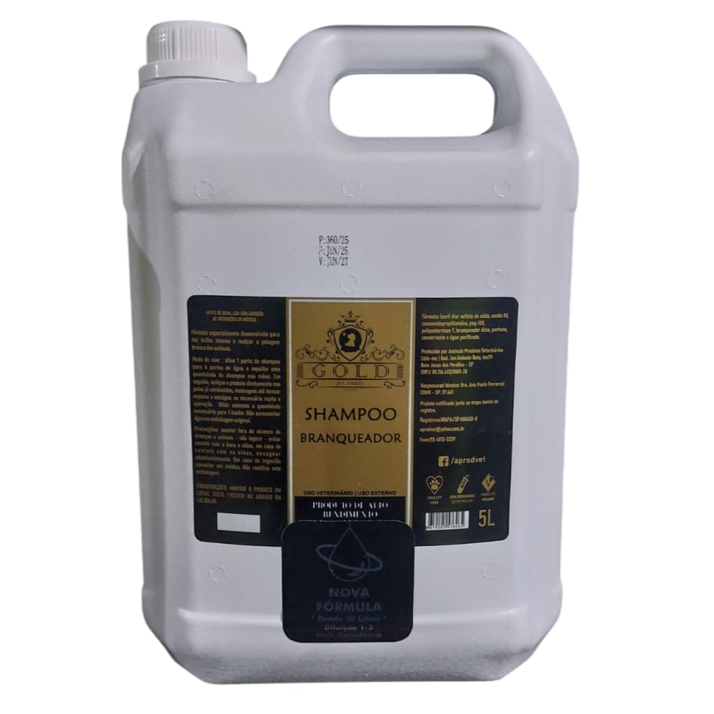 Shampoo Branqueador GOLD Pet Family Cães e Gatos Banho e Tosa