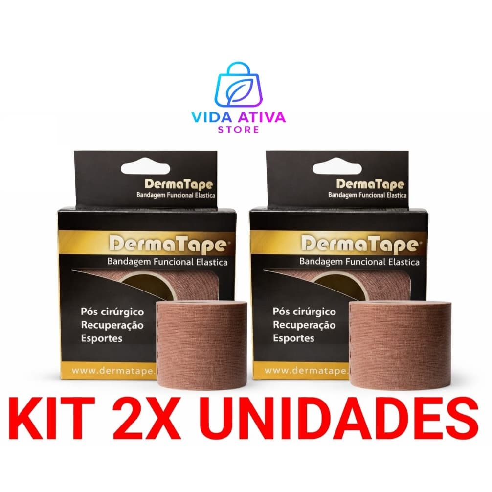 (KIT 2X) Fitas Kinésio Bandagem Funcional Elástica 5cm x 5mt Dermatape (Enviar Cores Via Chat)