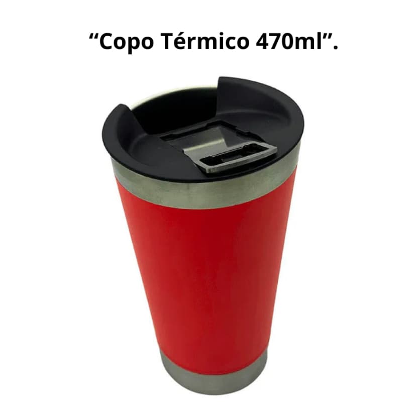 Copo Térmico de Aço Inoxidável 470ml – Conserva Gelado e Quente, Com Tampa e Abridor.