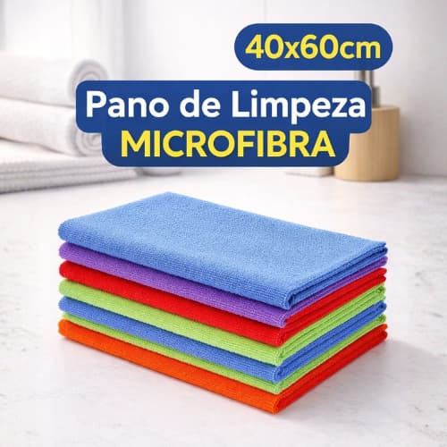 5 / 10 / 15 UNI - Pano de Microfibra Grosso 40x60 cm – Limpeza Pesada e Alto Rendimento - Alta Absorção
