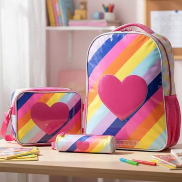 Kit Mochila Escolar Feminina Com Lancheira E Estojo Menina Infantil