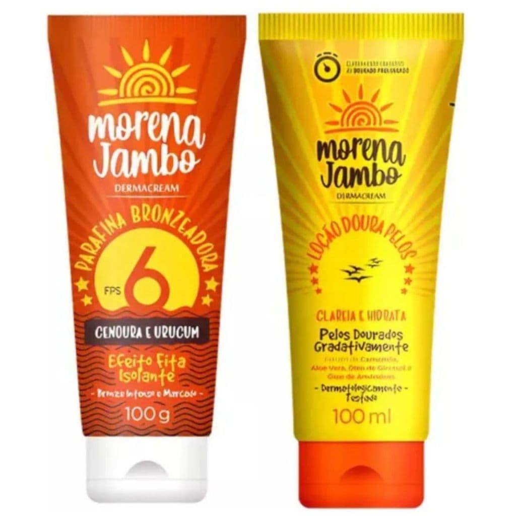 Maravilhoso Kit Parafina Bronzeadora Loção Doura Pelos Jambo