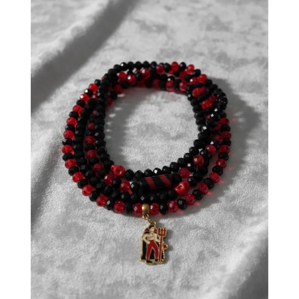 Guia Exu 160 Contas 8 Mm Vermelho E Preto Umbanda Candomblé Preto E Vermelho