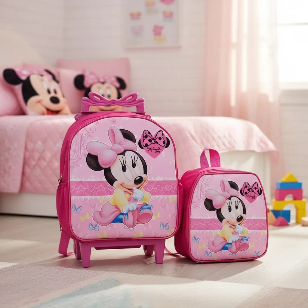 Kit Escolar Infantil Baby Bebê Mochila no Carrinho Lancheira Térmica Creche