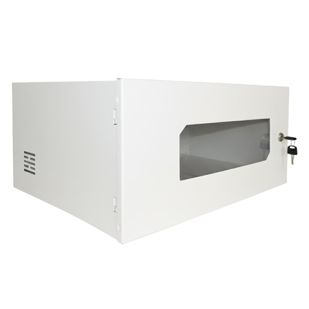 Rack Horizontal Metálica Fechado 19 5U Para Infraestrutura Visor Acrílico Monitoramento Switch DVR