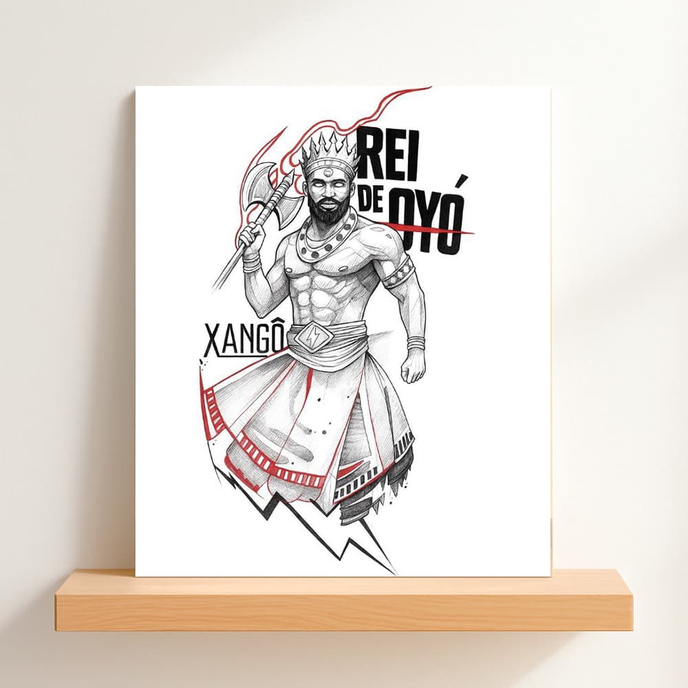 QUADRO DECORATIVO PLACA MDF-REI DE OYÓ XANGÔ