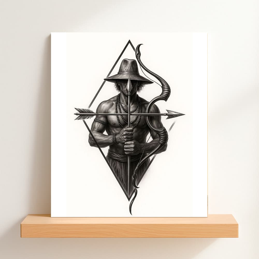 QUADRO DECORATIVO PLACA MDF-CABOCLO DESENHO