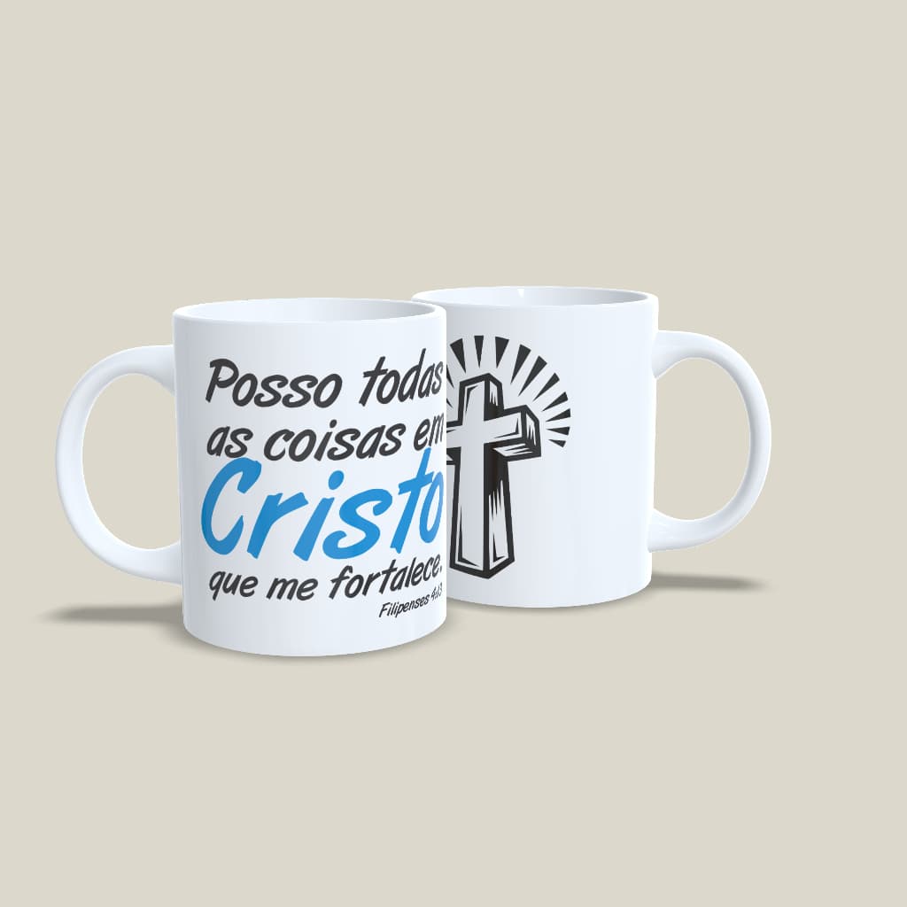 Caneca Frases Cristãs Porcelana 325ml – Vários Modelos – Presente Religioso 02