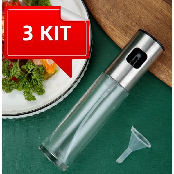 3 Spray Pulverizador Vidro Borrifador Azeite Vinagreessenciais De Cozinha Promoções