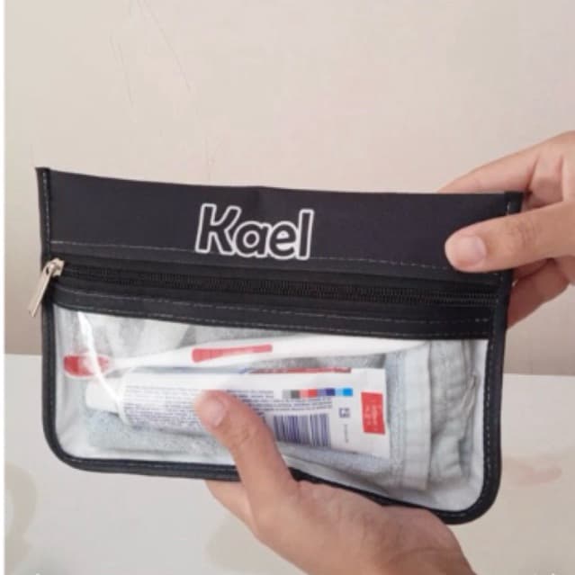 Necessaire porta kit higiene bucal personalizada com nome, escolar, voltas as aulas, menino