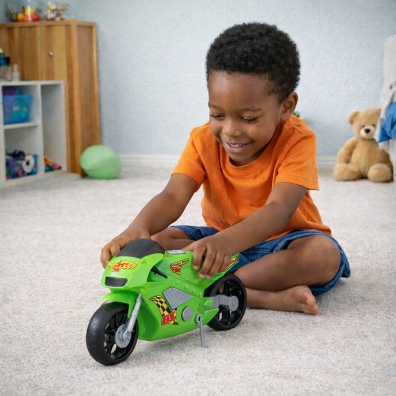 Super Moto 360 Esportiva de Brinquedo Verde Design Moderno Miniatura Decorativa Colecionável