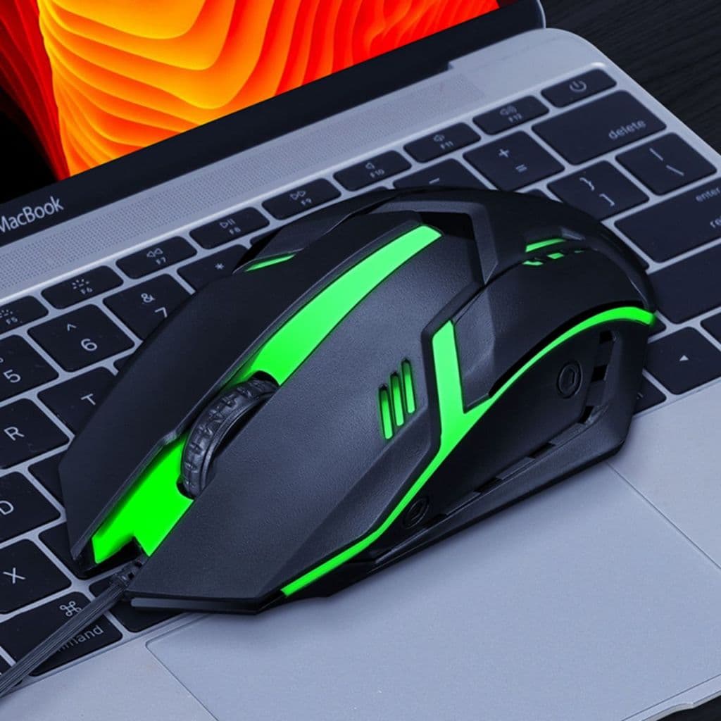 Mouse Gamer Led RGB Com Fio USB Grande 1.2 Metros Escritório Trabalho 1200 DPI 7 Cores Ergonômico