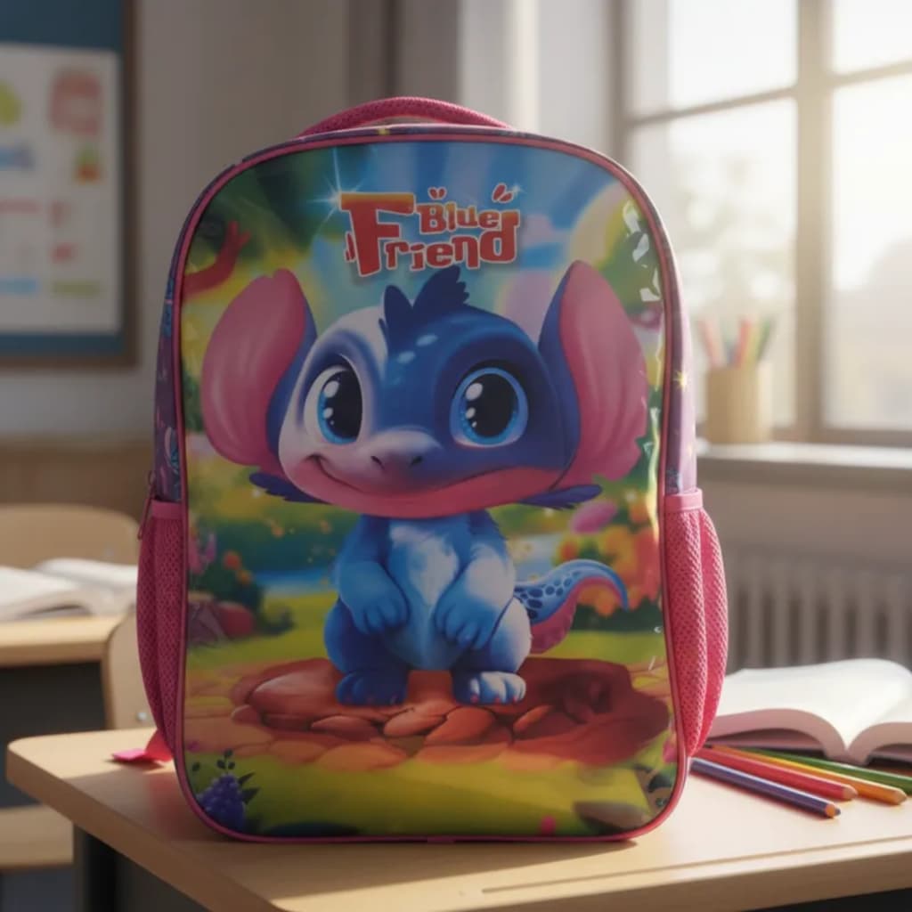 Mochila Infantil Escolar Costas Criança Menina Menino Lancheira Estampada Personagens Leve Volta as Aulas Creche
