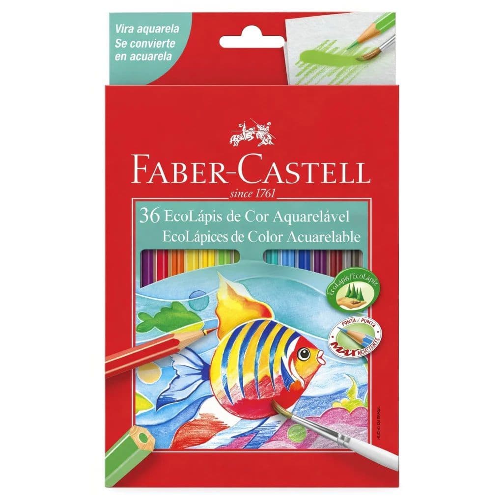 Lápis de Cor Ecolápis Aquarelável - Estojo com 36 Cores Faber-castell