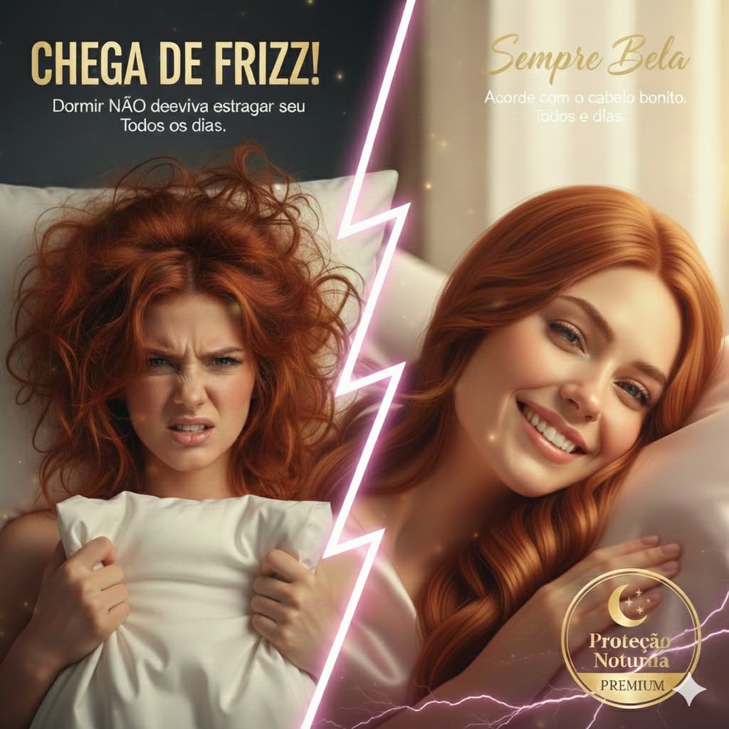 Touca de Cetim Anti Frizz Para Cachos Lisos e Crespos