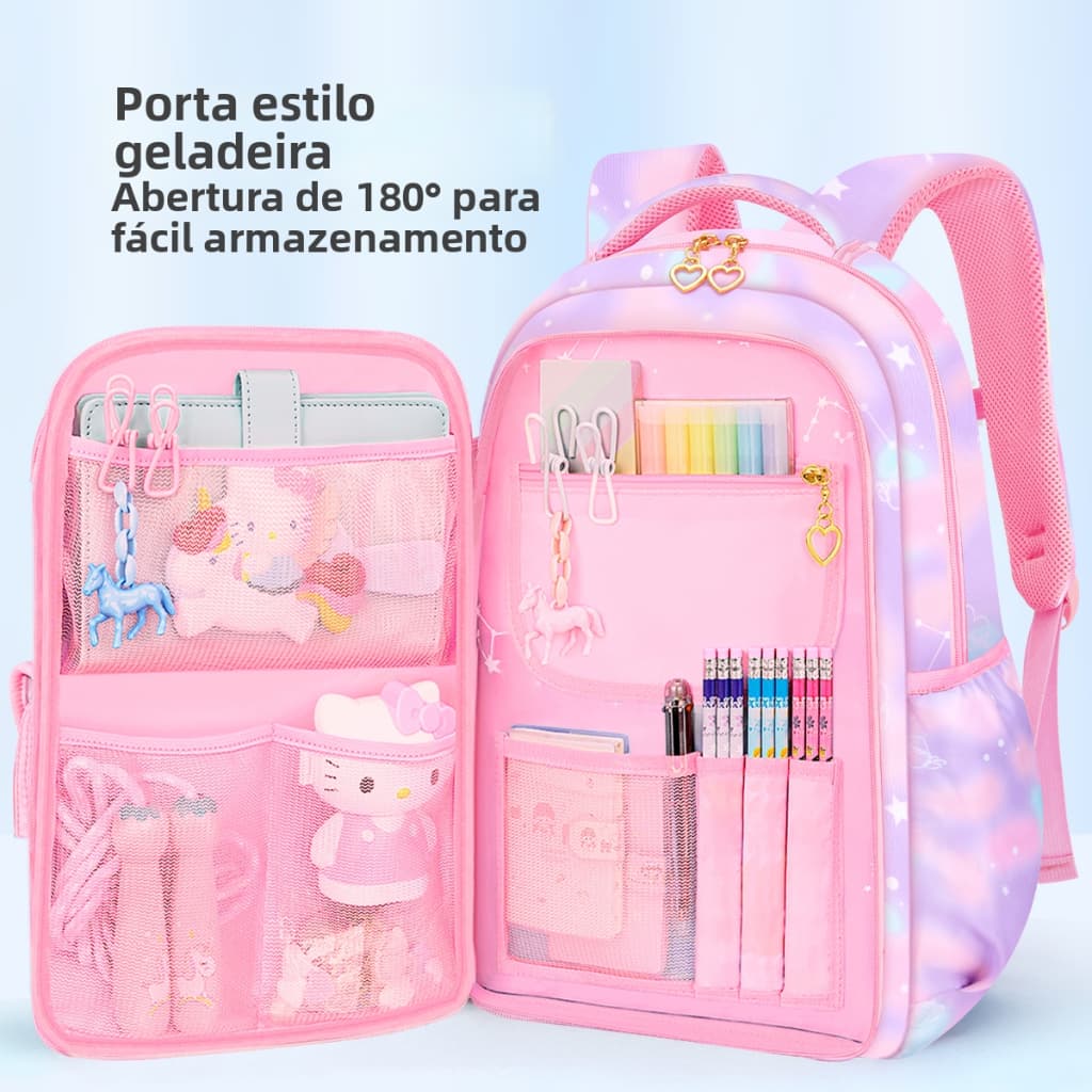 Mochila escolar Grande masculina unissex nylon impermeável alça de costas larga proteção