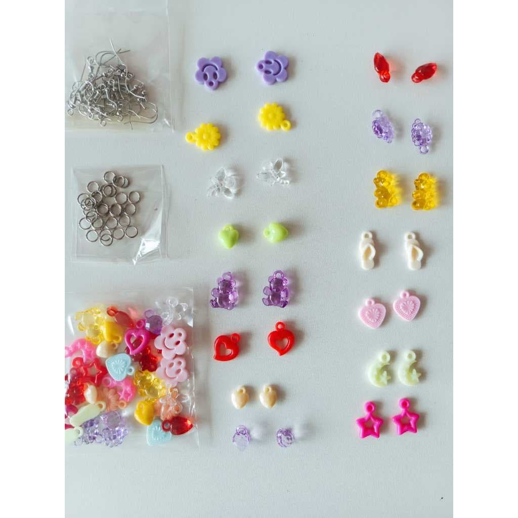 Kit 30  Pingente (15 Pares)+30 Argolinha +30 Base de Brinco Gangho Anzol para Fazer Brincos Faça você Mesma