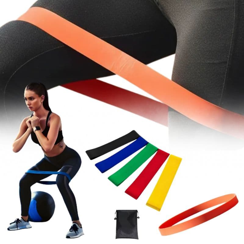 Cinto Para Exercícios Físicos Kit 5 Elásticos Elasticos Exercicios Fisioterapia Yoga Treino Em Casa